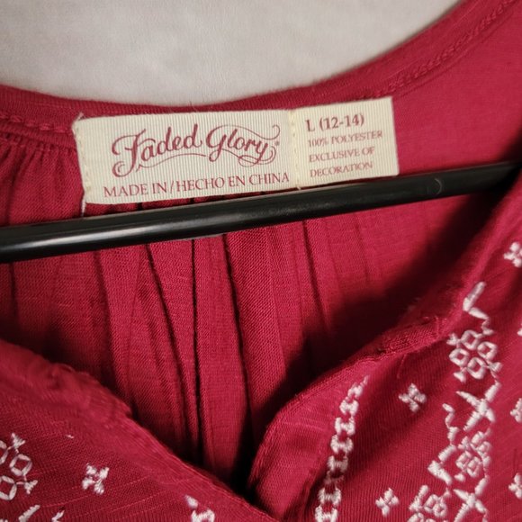 Maroon Boho Blouse Brand New Size Large - Picture 2 of 4